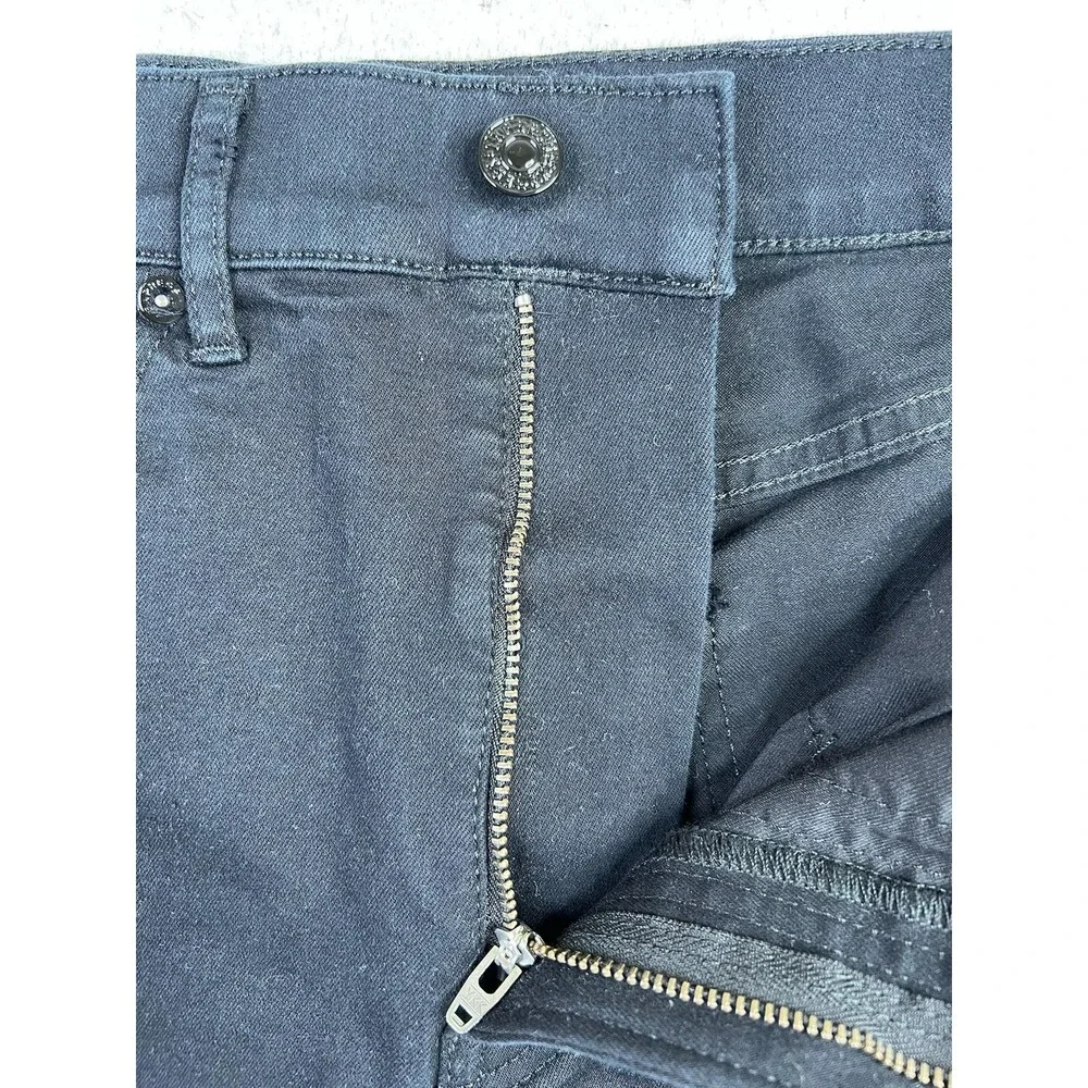 Express Skinny High Rise Jeans Womens 6R Black Distressed Raw Hem Stretch Denim